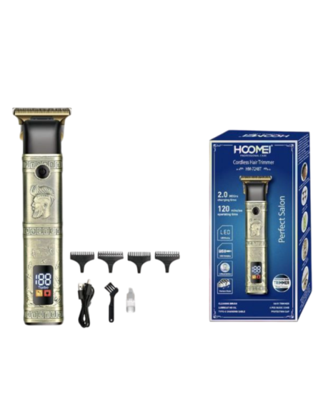 Tagliacapelli Hoomei HM-7248T Lame Titanio 120 Minuti Autonomia 4 Pettini USB