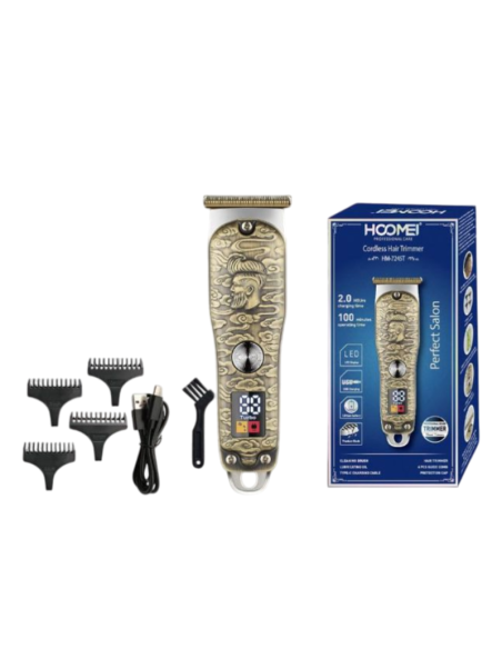 Tagliacapelli Hoomei HM-7245T Lame Titanio 100 Minuti Autonomia 4 Pettini USB