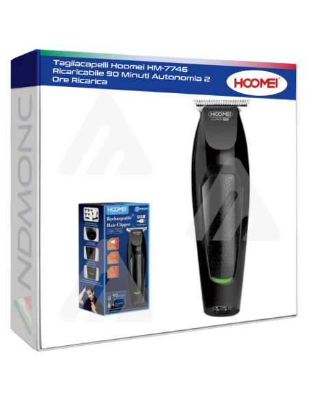 Tagliacapelli Hoomei HM-7746 Ricaricabile 90 Minuti Autonomia 2 Ore Ricarica