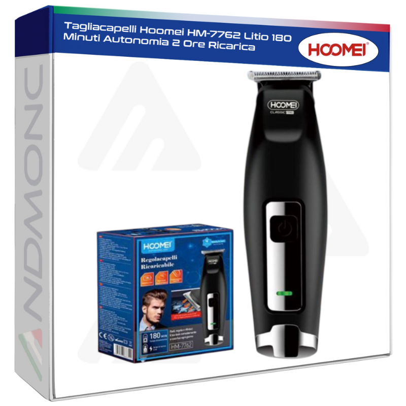 Tagliacapelli Hoomei HM-7762 Litio 180 Minuti Autonomia 2 Ore Ricarica