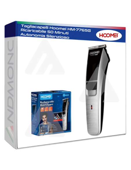 Tagliacapelli Hoomei HM-7765G Ricaricabile 50 Minuti Autonomia Silenzioso