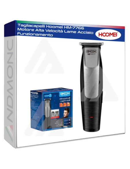 Tagliacapelli Hoomei HM-7766 Motore Alta Velocità Lame Acciaio Funzionamento Sil
