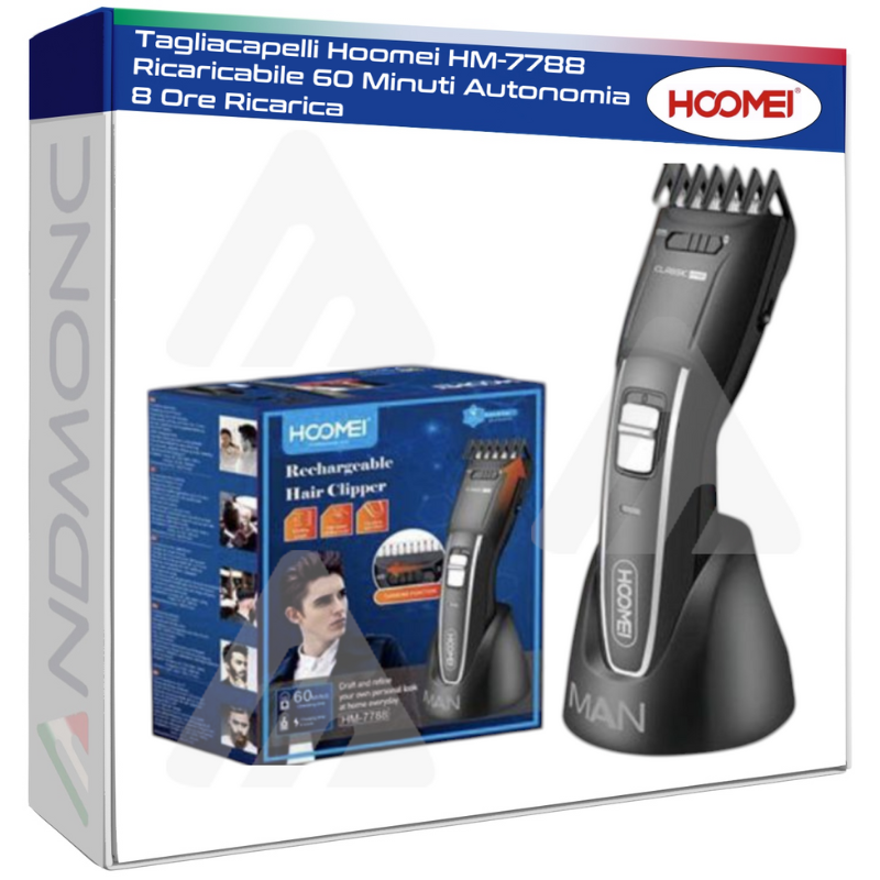 Tagliacapelli Hoomei HM-7788 Ricaricabile 60 Minuti Autonomia 8 Ore Ricarica