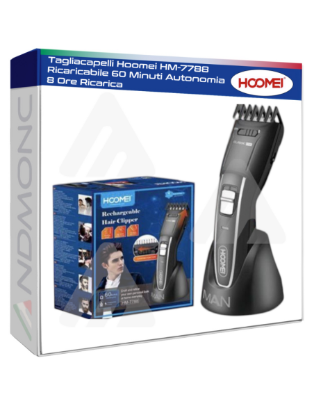 Tagliacapelli Hoomei HM-7788 Ricaricabile 60 Minuti Autonomia 8 Ore Ricarica