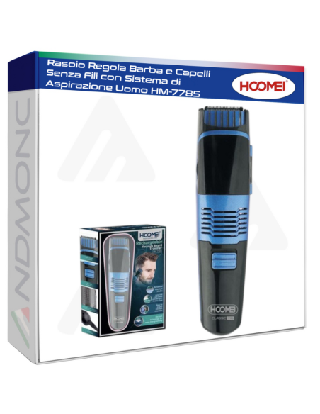 Rasoio Regola Barba e Capelli Senza Fili con Sistema di Aspirazione Uomo HM-7785