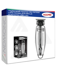 Tagliacapelli Hoomei HM-7270W Lame Acciaio 270 Minuti...