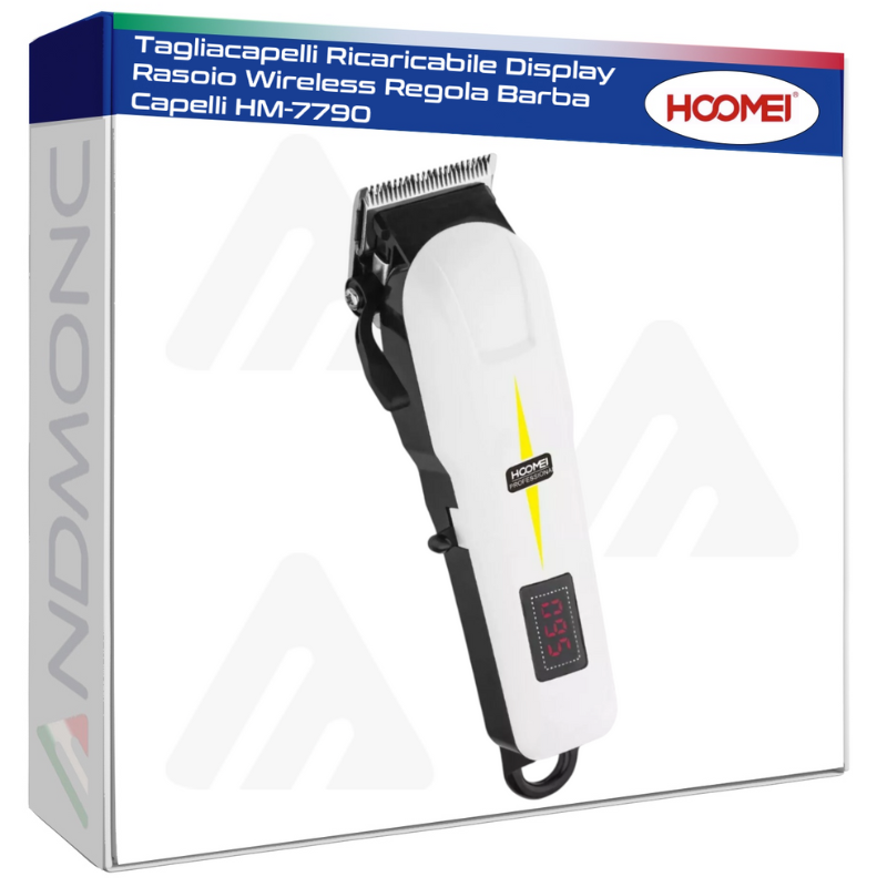 Tagliacapelli Ricaricabile Display Rasoio Wireless Regola Barba Capelli HM-7790
