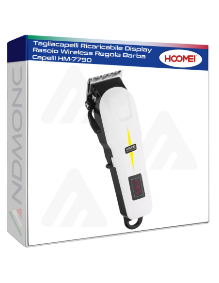 Tagliacapelli Ricaricabile Display Rasoio Wireless Regola Barba Capelli HM-7790