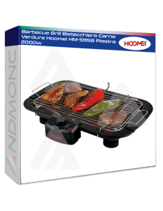 Barbecue Grill Bistecchiera Carne Verdure Hoomei HM-5958...