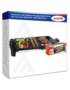 Hoomei HM-5940 Griglia Elettrica da Tavolo 2200W 46x25.5cm