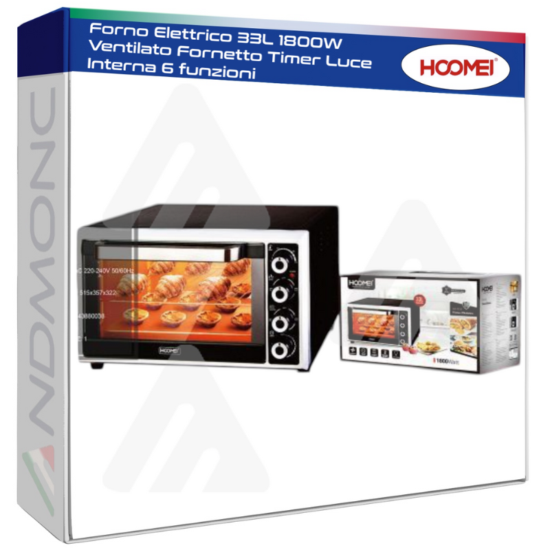 Forno Elettrico Ventilato Fornetto Timer Luce...