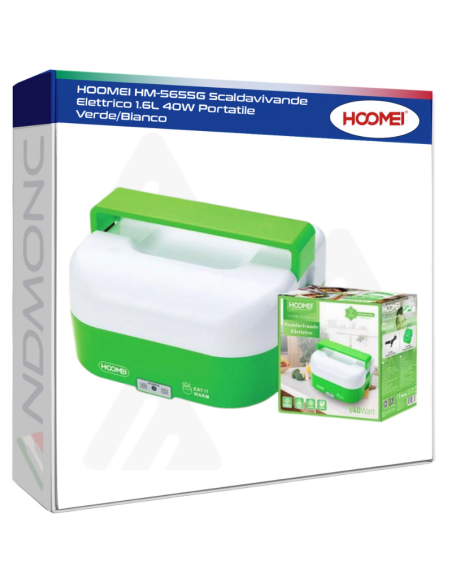 HOOMEI HM-5655G Scaldavivande Elettrico 1.6L 40W Portatile VerdeBianco