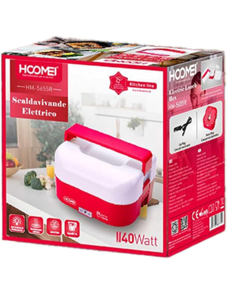 Scaldavivande Elettrico Casa Auto Box Porta Pranzo Capacità' 1.6LT 40W HM-5655R