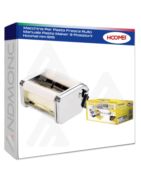 Macchina Per Pasta Fresca Rullo Manuale Pasta Maker 9 Posizioni Hoomei Hm-5115