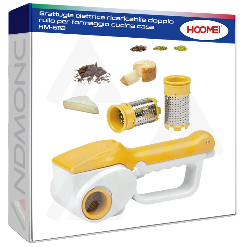 Grattugia elettrica ricaricabile doppio rullo...