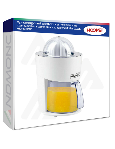 Spremiagrumi Elettrico a Pressione con Contenitore Succo Estraibile 0.8L HM-6950