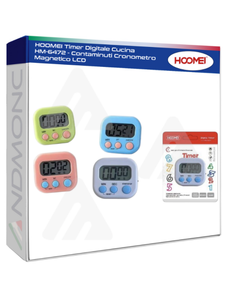 HOOMEI Timer Digitale Cucina HM-6472 - Contaminuti Cronometro Magnetico LCD