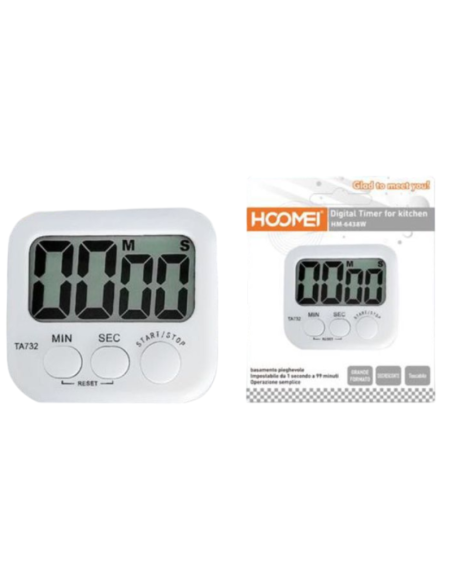 Timer Cucina Digitale HOOMEI HM6438W Grande Display Conto Alla Rovescia Allarme