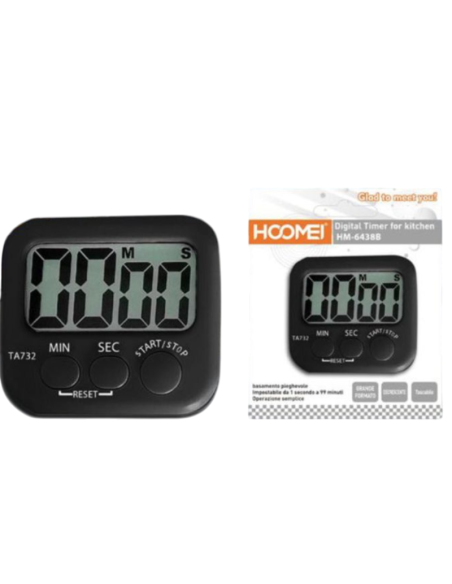 Timer Cucina Digitale HOOMEI HM6438B Grande Display Conto Alla Rovescia Allarme
