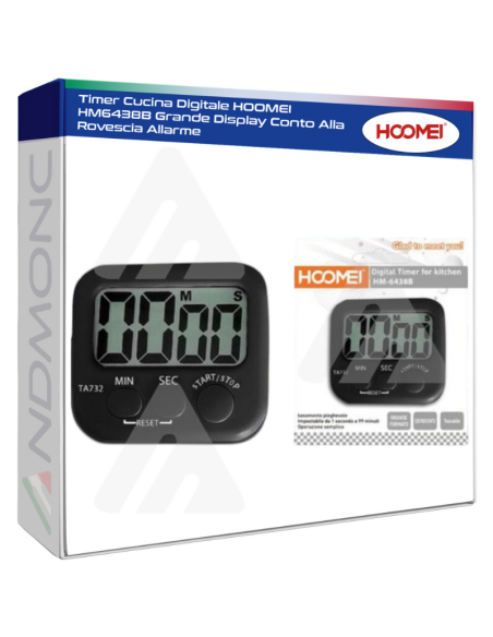 Timer Cucina Digitale HOOMEI HM6438B Grande Display Conto Alla Rovescia Allarme