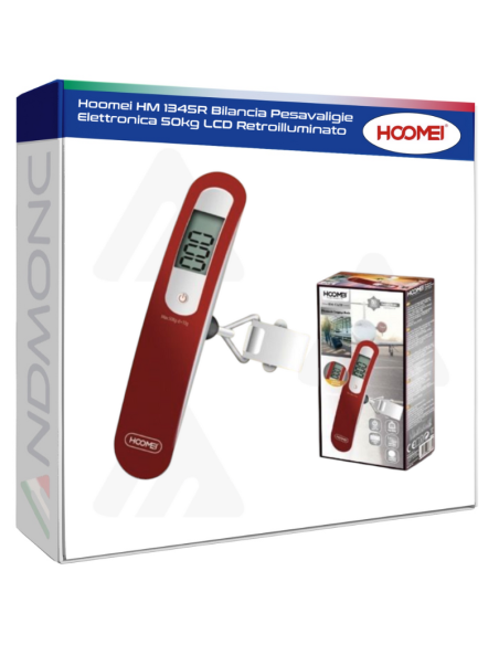 Hoomei HM 1345R Bilancia Pesavaligie Elettronica 50kg LCD Retroilluminato