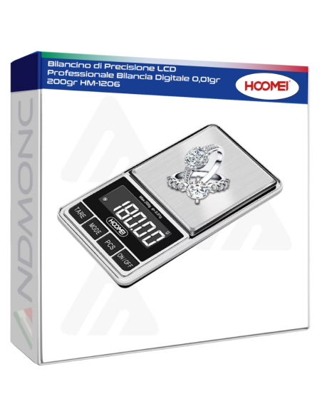 Bilancino di Precisione LCD Professionale Bilancia Digitale 0,01gr 200gr HM-1206