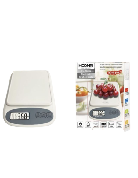 Bilancia da Cucina Elettronica Hoomei HM1268W 6kg 1g Bamboo LCD