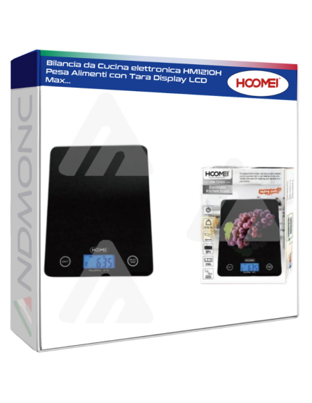 Bilancia da Cucina elettronica HM1210H Pesa Alimenti con Tara Display LCD Max...