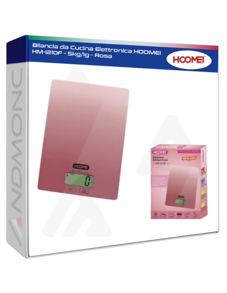 Bilancia da Cucina Elettronica HOOMEI HM-1210F - 5kg1g - Rosa