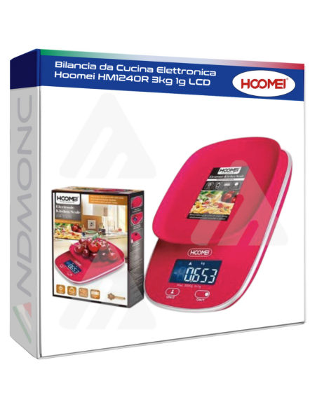 Bilancia da Cucina Elettronica Hoomei HM1240R 3kg 1g LCD