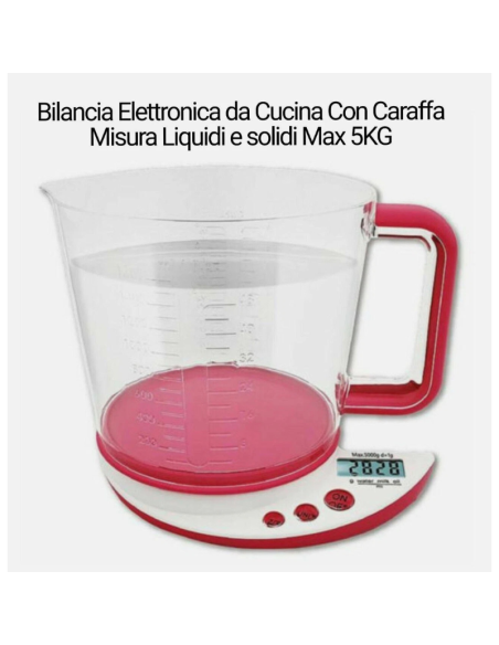 Bilancia Elettronica Con Caraffa Fino a 5Kg Da Cucina Hoomei Hm-1250