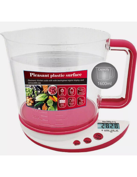 Bilancia Elettronica Con Caraffa Fino a 5Kg Da Cucina Hoomei Hm-1250