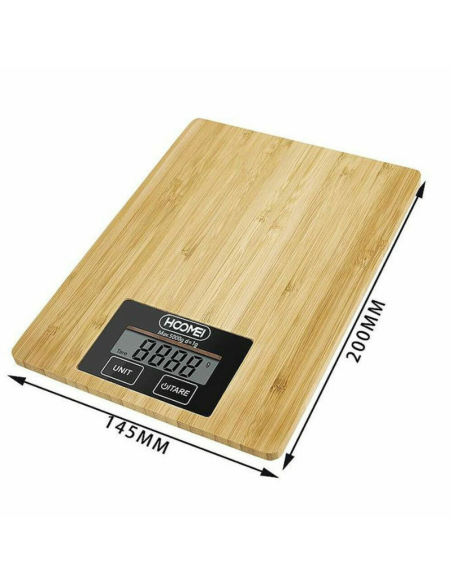 Bilancia Elettronica Effetto Legno Fino a 5Kg Da Cucina Hoomei Hm-1212