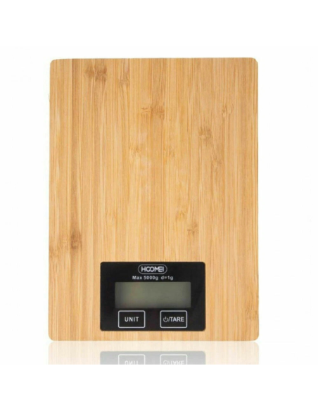 Bilancia Elettronica Effetto Legno Fino a 5Kg Da Cucina Hoomei Hm-1212