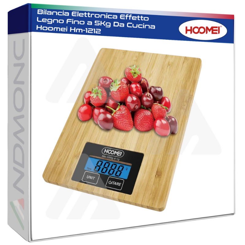 Bilancia Elettronica Effetto Legno Fino a 5Kg...