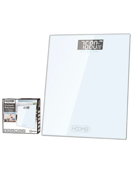 Bilancia Pesapersone Elettronica Hoomei HM-1506W 180kg LCD Ampio Accensione Auto