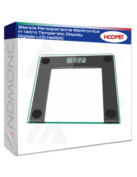 Bilancia Persapersone Elettronica in Vetro Temperato Display Digitale LCD HM1510B