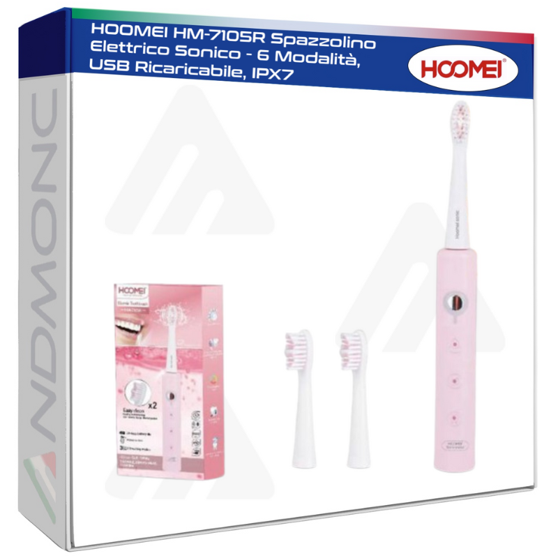 HOOMEI HM-7105R Spazzolino Elettrico Sonico - 6...