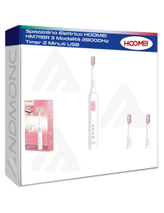 Spazzolino Elettrico HOOMEI HM7118R 3 Modalità 28000Hz...