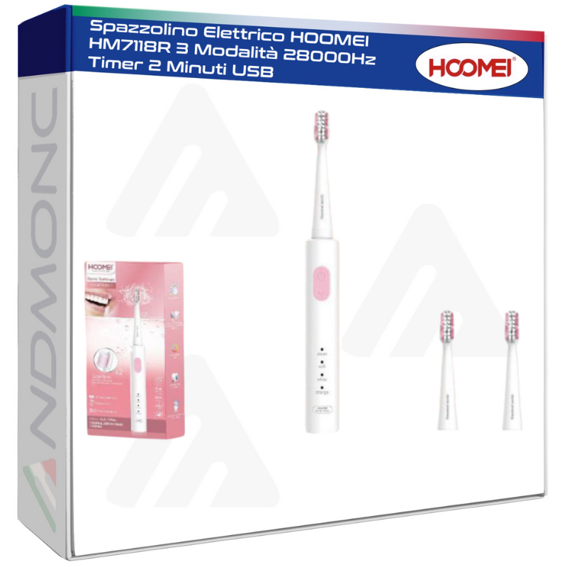 Spazzolino Elettrico HOOMEI HM7118R 3 Modalità 28000Hz Timer 2 Minuti USB