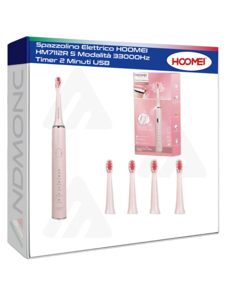 Spazzolino Elettrico HOOMEI HM7112R 5 Modalità 33000Hz Timer 2 Minuti USB