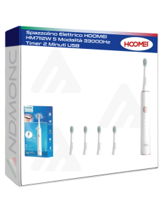 Spazzolino Elettrico HOOMEI HM7112W 5 Modalità 33000Hz...