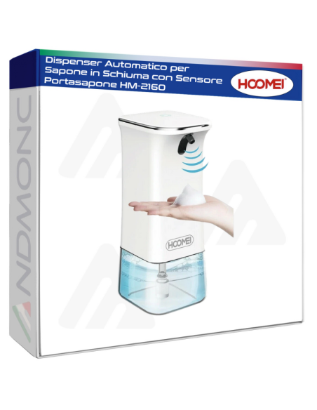 Dispenser Automatico per Sapone in Schiuma con Sensore Portasapone HM-2160