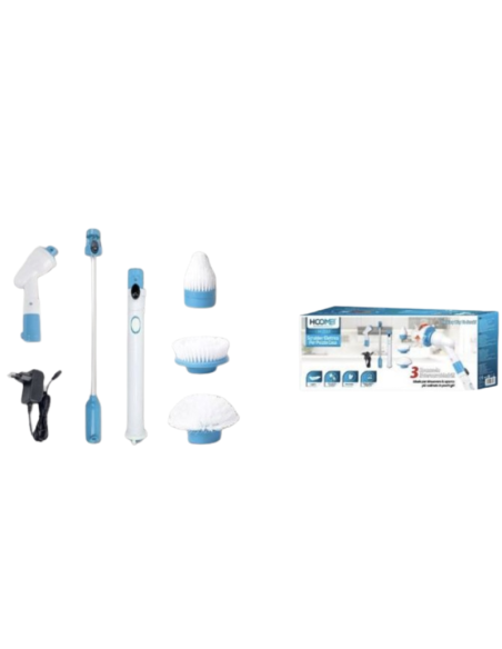 Hoomei HM 2330T Spazzola Elettrica 3 in 1 Ricaricabile Pulizia Casa 3 Accessori