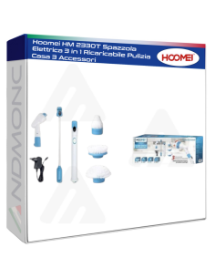 Hoomei HM 2330T Spazzola Elettrica 3 in 1 Ricaricabile...