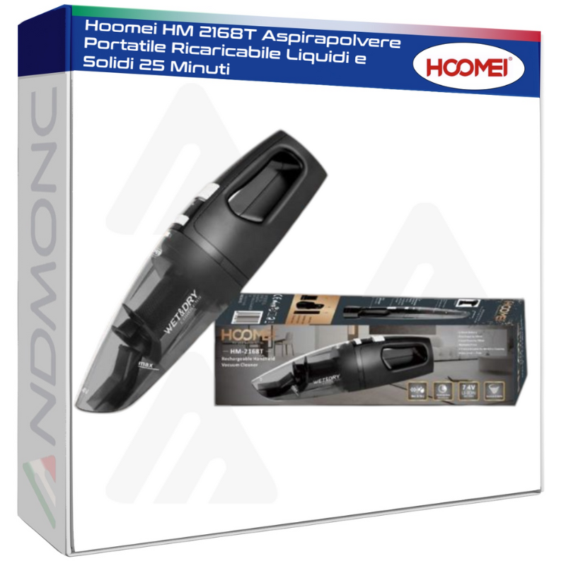 Hoomei HM 2168T Aspirapolvere Portatile Ricaricabile Liquidi e Solidi 25 Minuti
