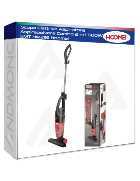 Scopa Elettrica Aspiratore Aspirapolvere Combo 2 in 1 600W 5MT HM2116 Hoomei