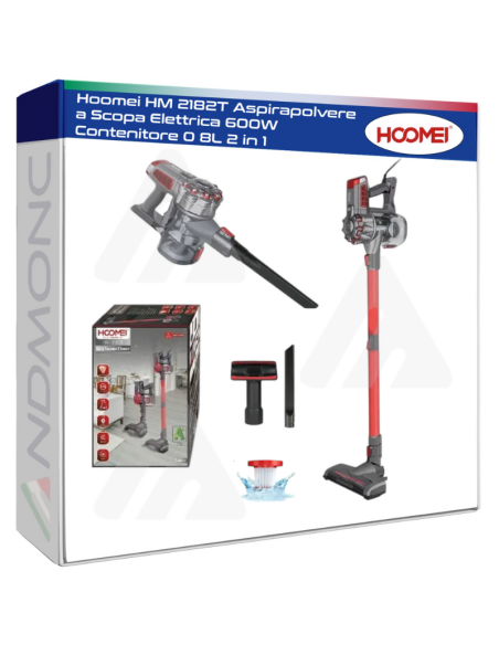 Hoomei HM 2182T Aspirapolvere a Scopa Elettrica 600W Contenitore 0 8L 2 in 1