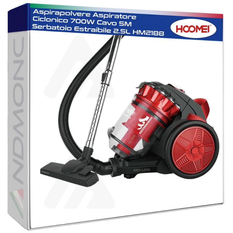 Aspirapolvere Aspiratore Ciclonico 700W Cavo 5M Serbatoio Estraibile 2.5L HM2188