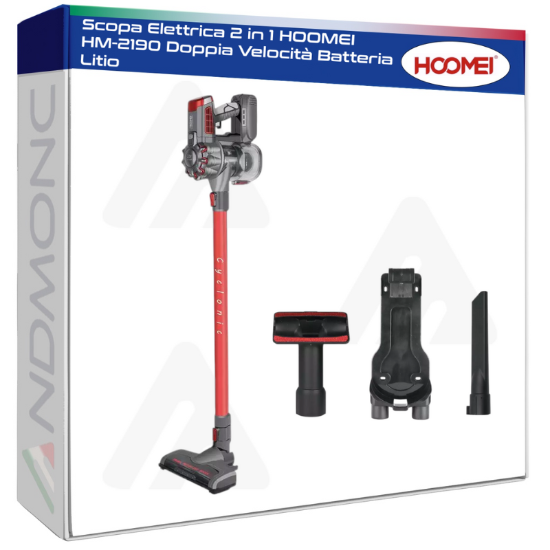 Scopa Elettrica 2 in 1 HOOMEI HM-2190 Doppia Velocità Batteria Litio
